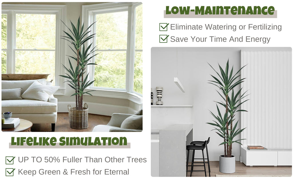 Artificial Agave Plant 6FT with 60 Thick Leaves & 4 Trunks
