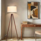 Emma LED Floor Lamp, Tall Lamp with Wood Legs, Mid-Century Modern Standing Lamp Reading, Tripod Lamps & Offices