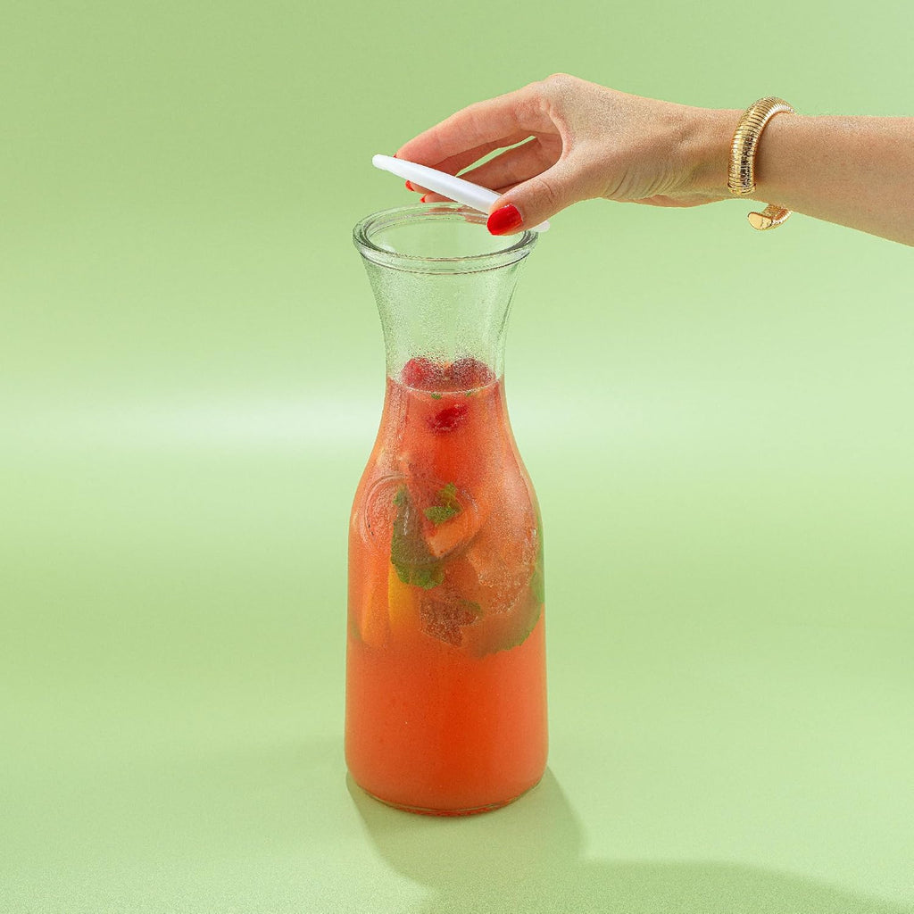 Glass Carafe with Lid, Set of 3 - 1 Liter Glass Pitcher for Mimosa Bar, Water, Iced Tea, Juice, Wine, Lemonade, Milk