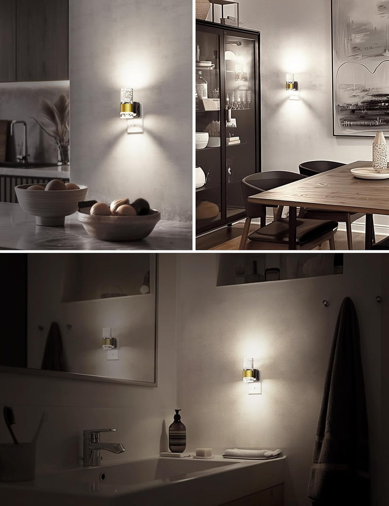 Night Light, Decorative Night Lights Plug into Wall | 2 Pack Dimmable Night Light,Auto Light Sensor,Bright White