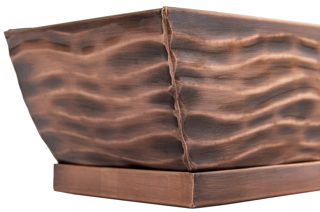 Succulent Planter Rectangular Plant Pot Flower Indoor Outdoor Window Box (Antique Copper Large)