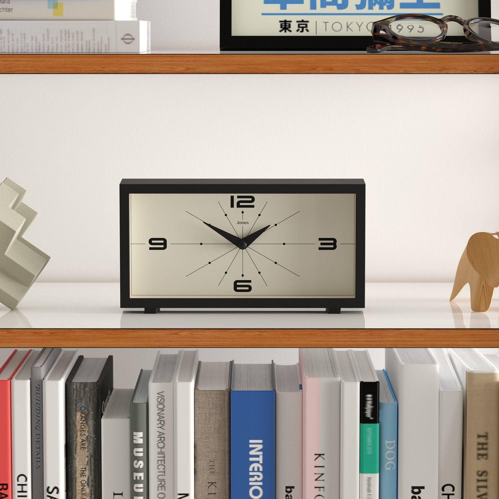 Odeon Desk Clock | Modern Rectangular Design | Black