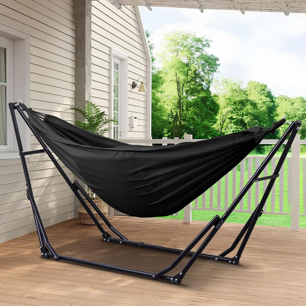 With Foldable Stand, 2 in 1 Hammock and Swinging Chair with Carrying Bag, Portable Camping Chair Suitable for