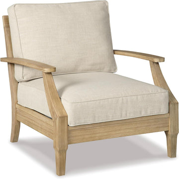 Outdoor Lounge Chair, All-weather Foam Cushion, Protective Finish, Eucalyptus