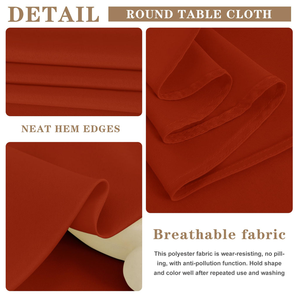 6 Pack Rust Tablecloths 70x120 Inch for 6-8 Ft Rectangle Tables