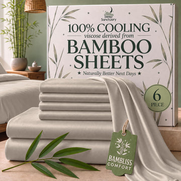 100% Viscose Derived from Bamboo Sheets Full Size, 6 Pc Set
