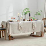 Pure Linen Hemstitch Tablecloth,100% Stonewashed French Linen tablecloths Dining Rectangle Tables,60