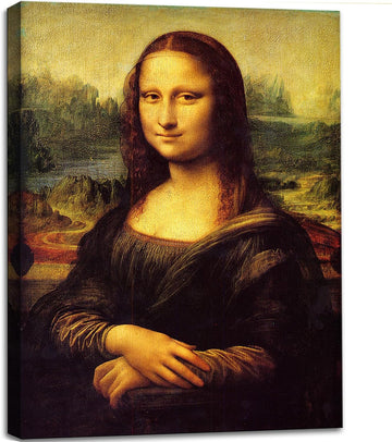 Mona Lisa by Leonardo DaVinci Canvas Wall Art Classic Painting Reproduction Vintage Artwork Print Framed Art for Wall