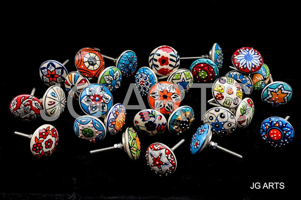 20 X Mix Vintage Look Flower Ceramic Knobs Door Handle Cabinet Drawer Cupboard Pull
