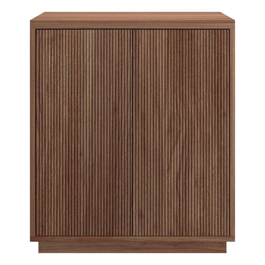28" Fluted Accent Cabinet, Sideboard Buffet, Medium Walnut