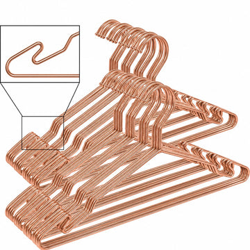 Rose Gold Metal Hangers, Heavy Duty Clothes Hangers with Non-Slip Grooves, Slim Space Saving Coat Hangers - 40 Pack