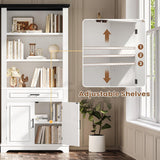 Farmhouse Bookshelves and Bookcases with Doors and Drawer, Bookshelf with Storage