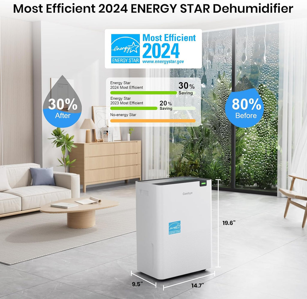 Energy Star 2026 Dehumidifier with [𝗥𝗲𝗽𝗹𝗮𝗰𝗲𝗮𝗯𝗹𝗲 Pump] for Basement - [44dB Quiet, Easy to Clean & Clog
