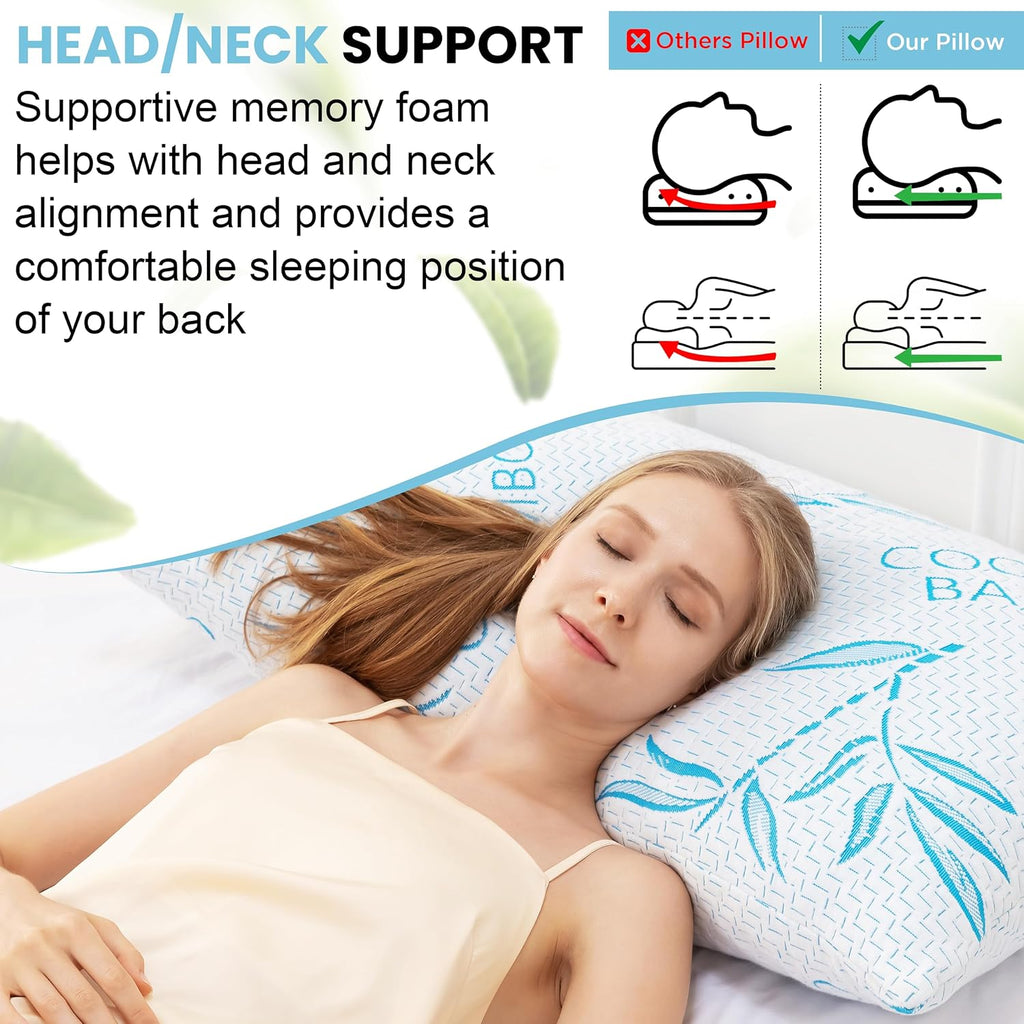 Body Pillow for Sleeping, Shredded Memory Foam Adjustable Bed Pillow with Hypoallergenic, Removable/Washable Zipper