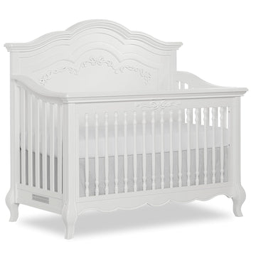 Aurora 5-in-1 Convertible Full Size Baby Crib, Frost White | Wooden Nursery, 3-Position Mattress Support, Converts to