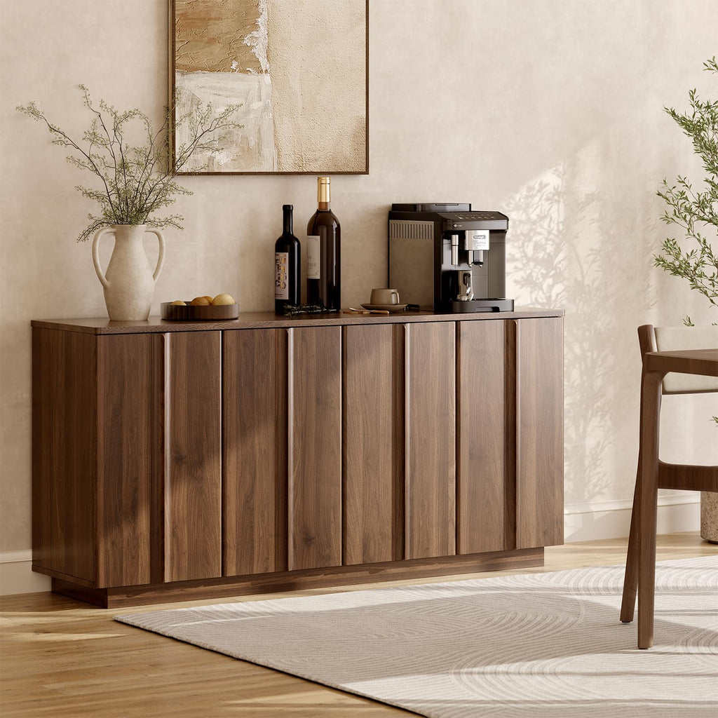 61" Sideboard Buffet Cabinet with Storage Walnut