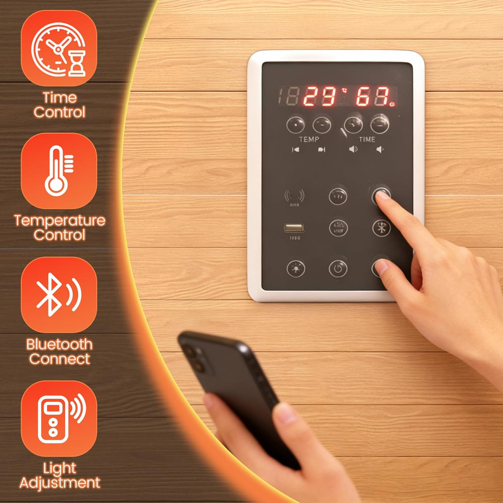Infrared Sauna,1 Person Red Light Sanua with for Home,950w/110v Full Spectrum Indoor Dry Sauna, Carbon, Heater Panels