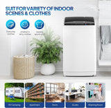 25LBS Portable Washing Machine, Full-Automatic Electric Laundry Machine with Stainless Steel Drum, Compact Washer and