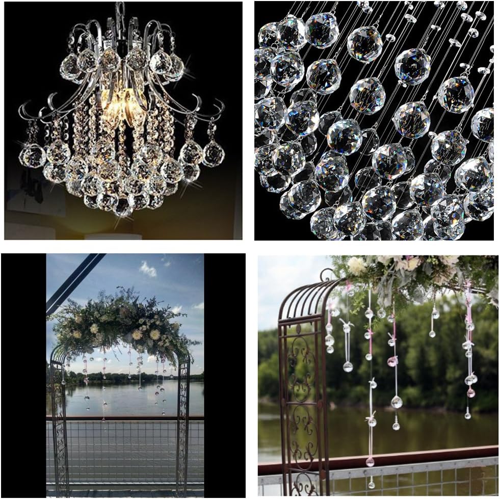 Crystal Prism Ball Window Suncatcher Rainow Maker 30mm/1.18 inches with Chain for Easy Hanging Pack of 3