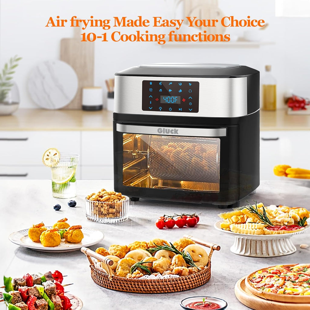 Air Fryer Oven Large 20 QT, 10-in-1 Toaster Oven Air Fryer Combo with Window for Family, Airfryer Oven with Rotisserie