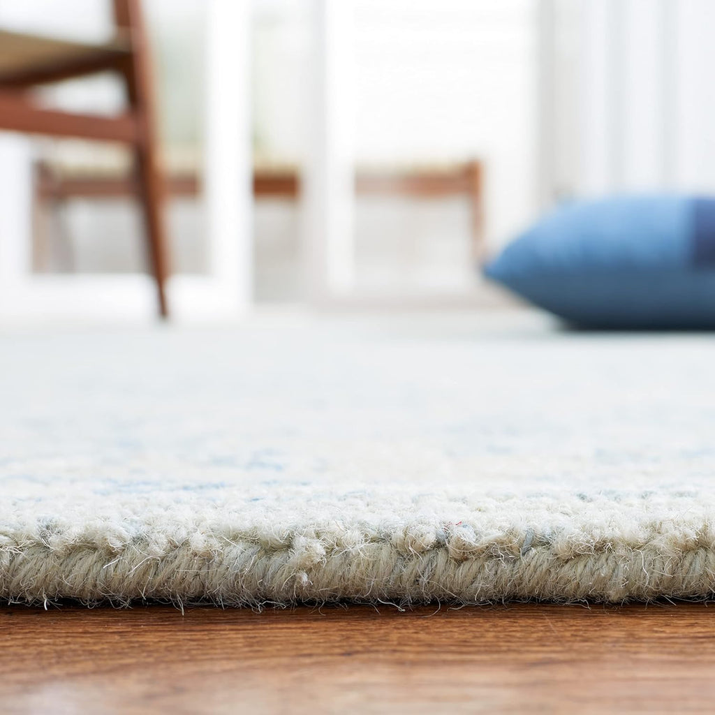Micro-Loop 10' x 14' BlueBeige Handmade Premium Wool Dining Area Rug