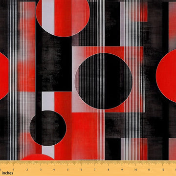 10 Yard Fabric by The Yard Boys Girls Modern Geometric Upholstery Fabric for Chairs Red Abstract Art DIY Projects