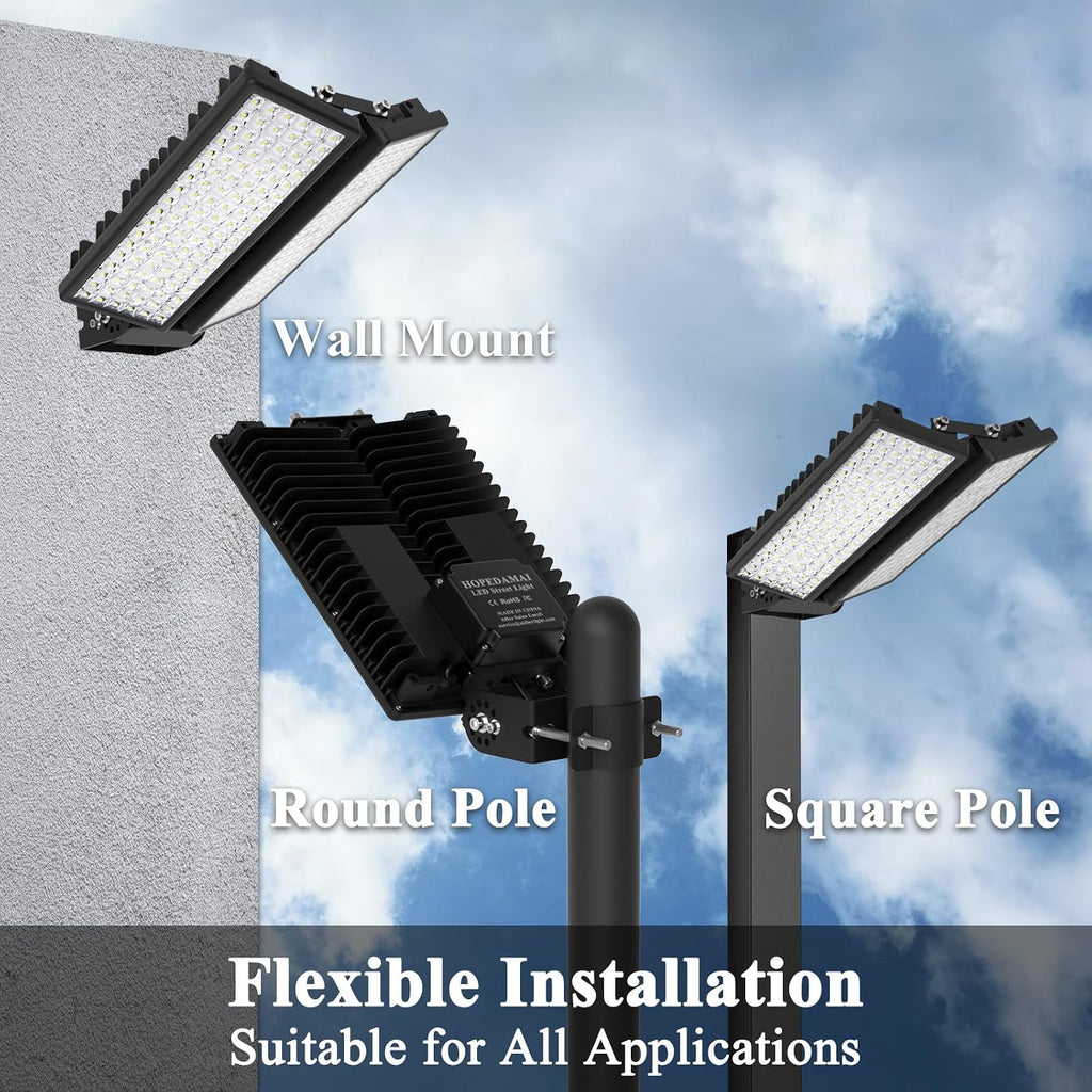 100W 2Pack LED Flood Light Outdoor, 28000LM Stadium Lights Outdoor LED, 6500K Parking Lot Light IP67 Waterproof