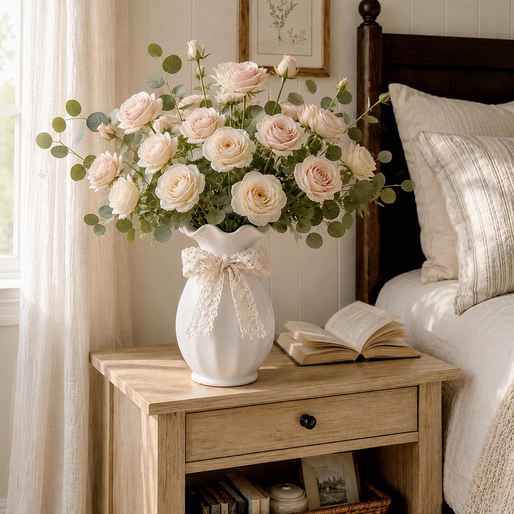 Ceramic Flower Vase with Bow