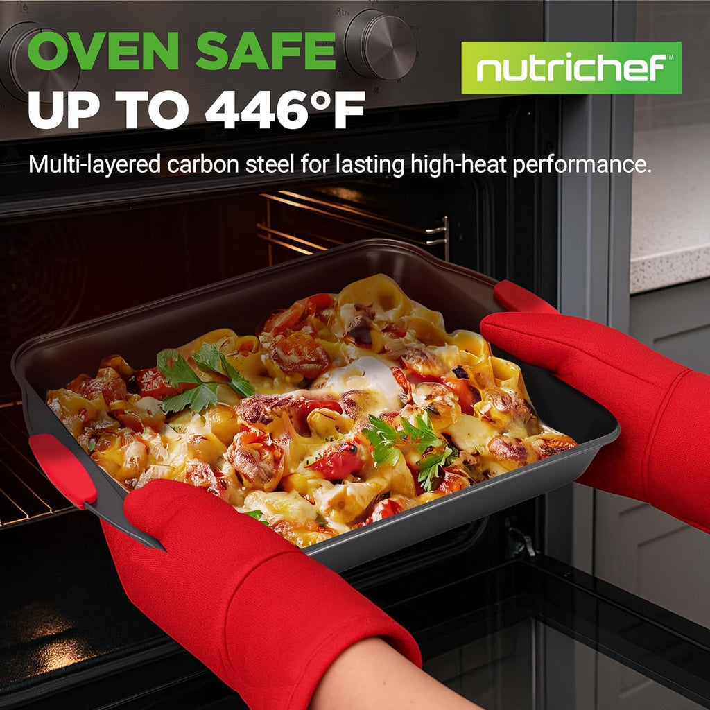 Pans Set - 6 Piece Bakeware with Nonstick Carbon Steel for Easy Release and Cleanup, Durable and Versatile Design