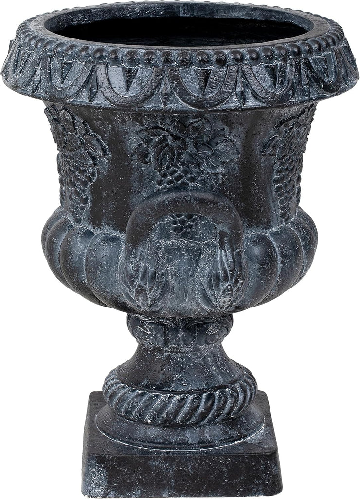 24.41" H Classical Grape Relief Urn Planter,MGO Pedestal Flower Pot with Elephant-Head Handles, Lightweight
