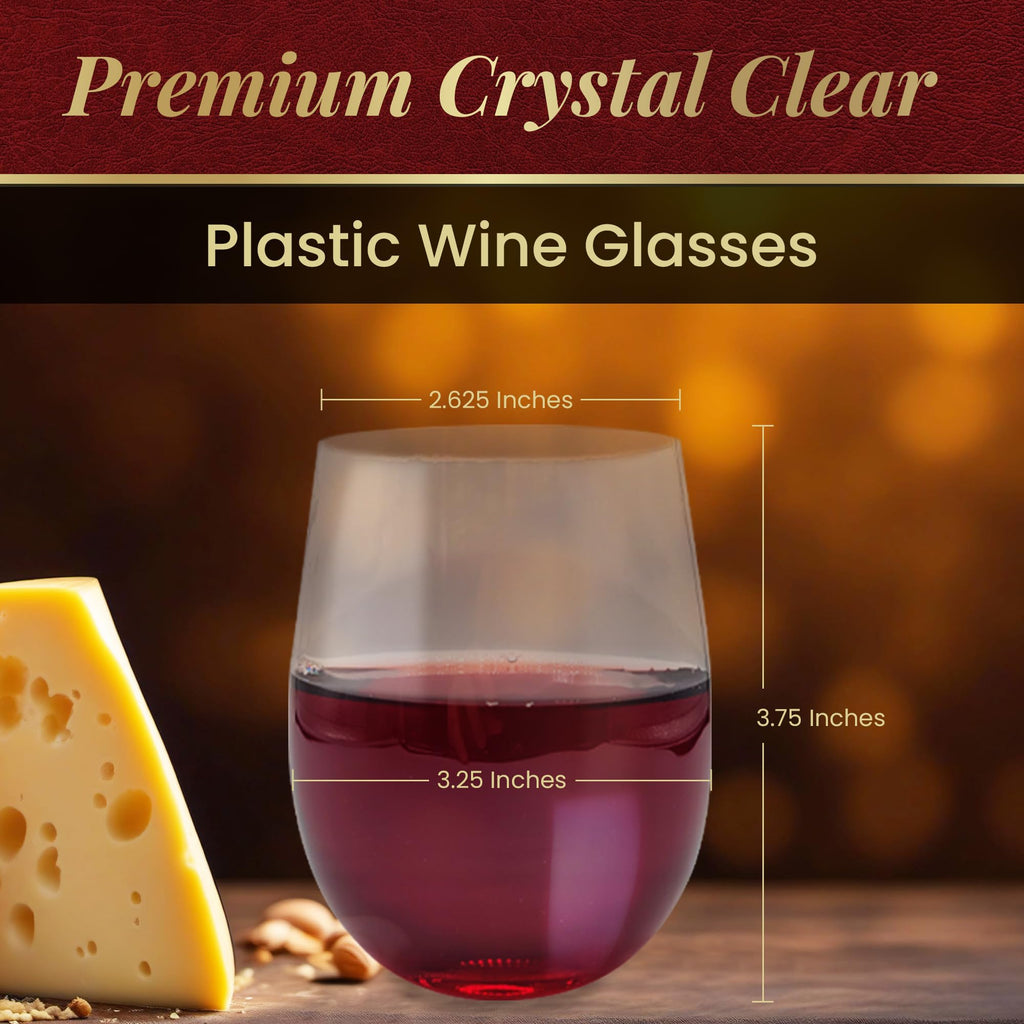 Disposable Wine Glasses (48 Pack, 12oz) | Clear