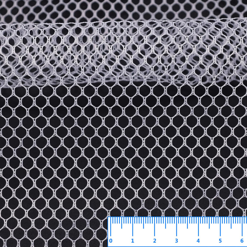 29.5 x 59 Inch White Mesh Fabric Slightly Stretchy for Sewing Projects