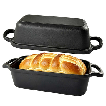 Cast Iron Bread Loaf Pan with Lid, 9x5 Sourdough Bread Baking Pan