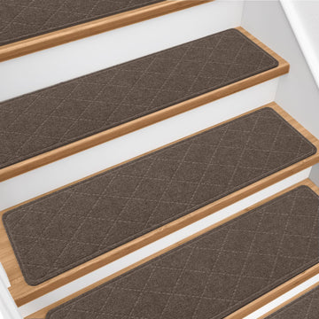 For Wooden Steps 18 PCS Non Slip Stair Rugs Brown