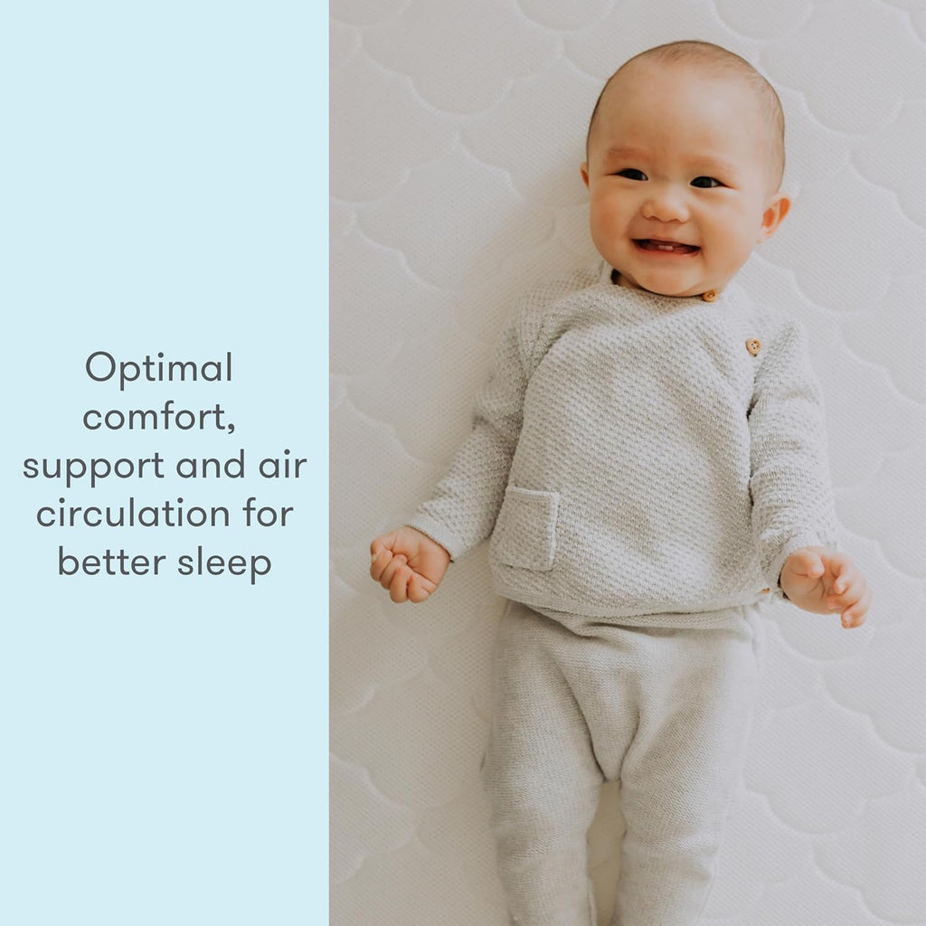 Crib Mattress & Toddler Bed, Breathable & Washable - White