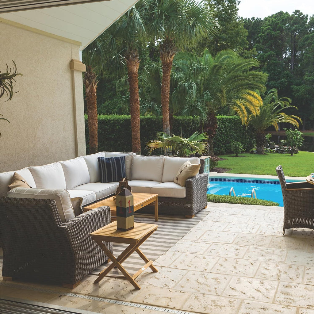 Sanibel Teak Sectional Couch Corner Section, Navy