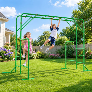 Outdoor Monkey Bars for Backyard, Metal Jungle gym for Child