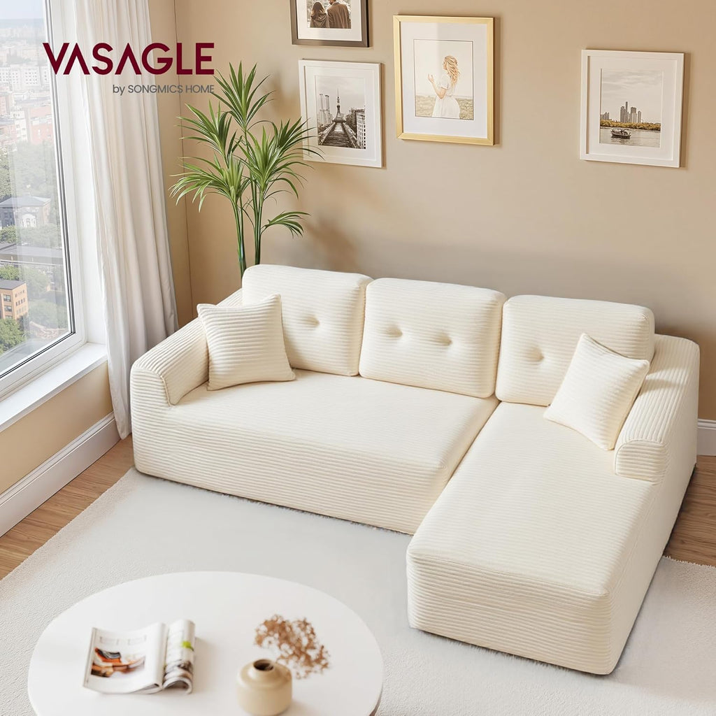 Boneless Couch, Modern Cloud Couch with Deep Seat, Corduroy Sofa for Living Room, Bedroom