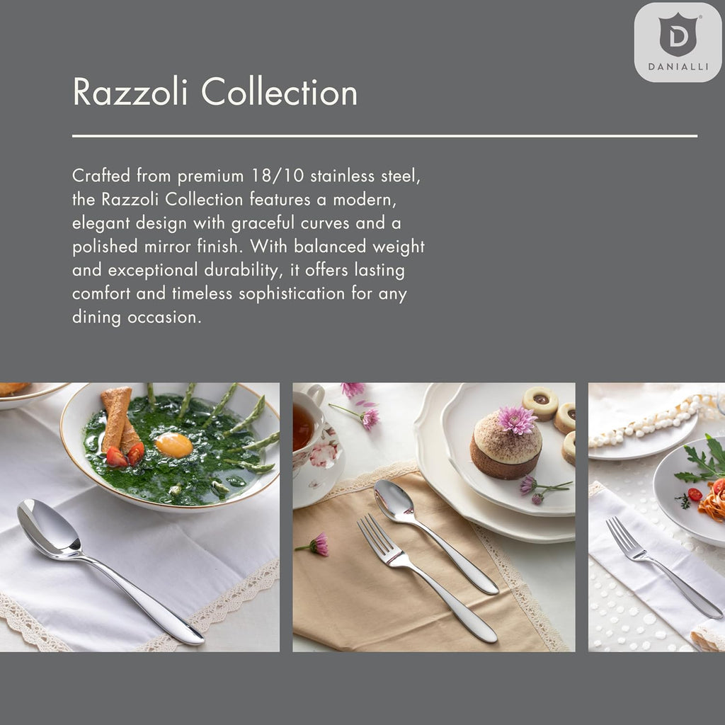 Modern Silverware Set, 18/10 Stainless Steel Flatware, Mirror Finish, Dishwasher Safe