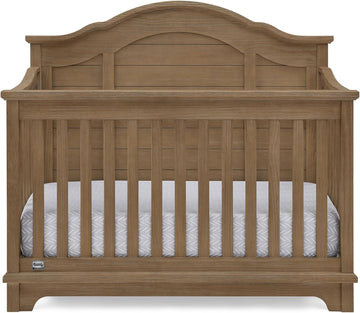 Simmons Kids Asher 6-in-1 Convertible Crib with Toddler Rail, Aged Oak