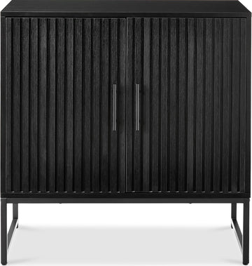 Slatted Sideboard Buffet Cabinet, Entryway Table, Accent Storage Cabinet, Console Table - Black