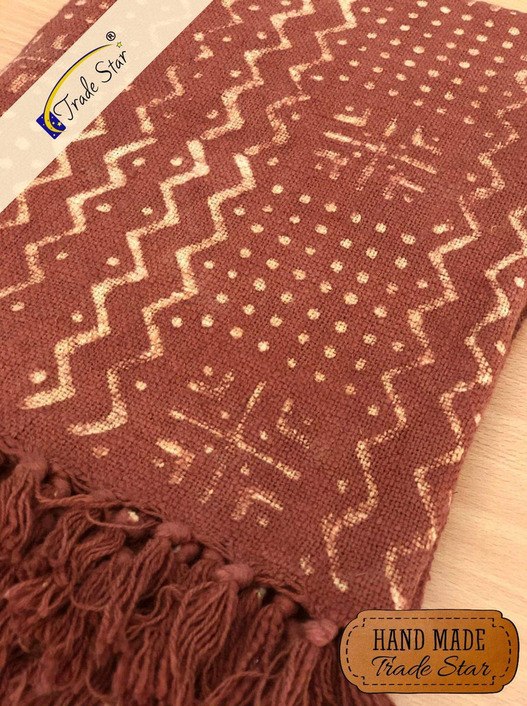 Star 100% Cotton Throw Blanket Hand Block Print Boho Blanket Mudcloth Cozy Throw Blanket warming Sofa Wedding Gifts