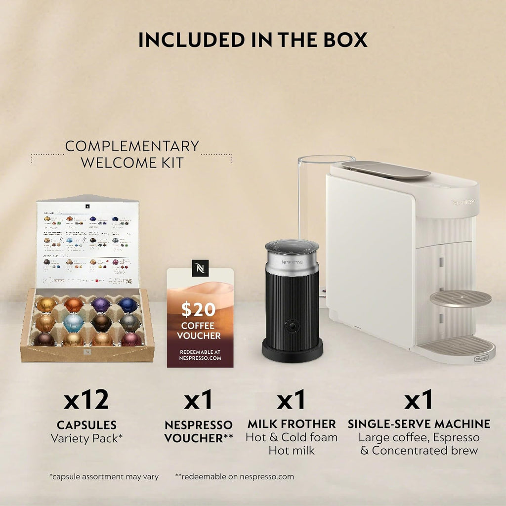Vertuo Up Coffee Machine with Milk Frother, White
