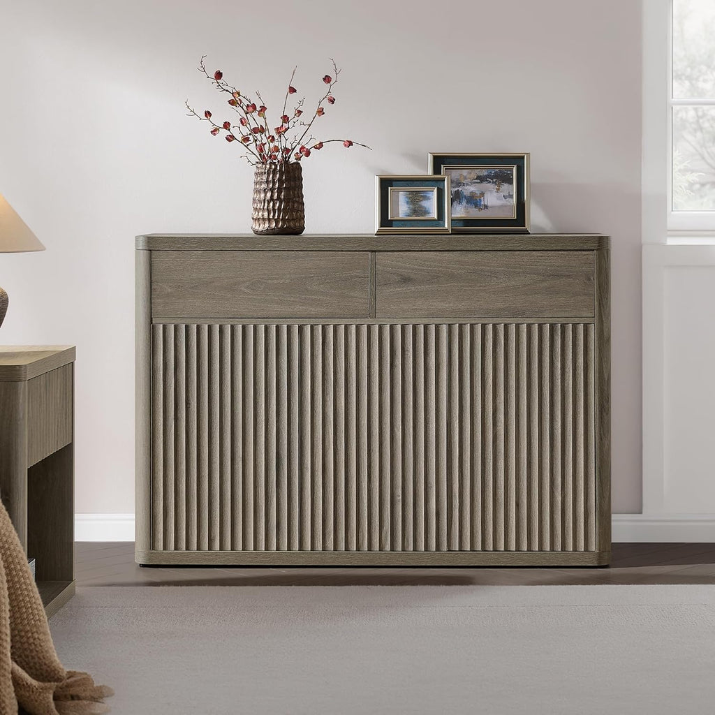Buffet Cabinet with Storage - Storage Cabinet Sideboard with Doors & Shelves Accent Credenza Buffet Table with 2