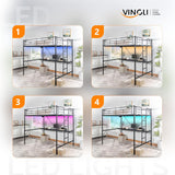 Full Metal Loft Bunk Bed Frame for Kids Teens Adults with Desk Underneath,2 Charging Station,LED Lights,Safety