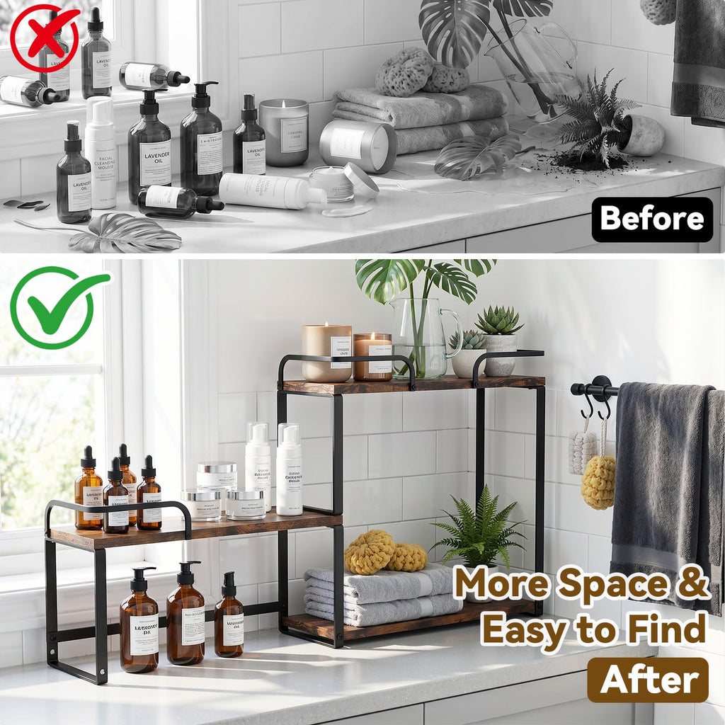 Stackable Kitchen Countertop Organizer Corner Shelf