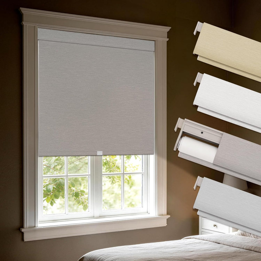Blackout Roller Shades with Valance,White,21" W X 72" H