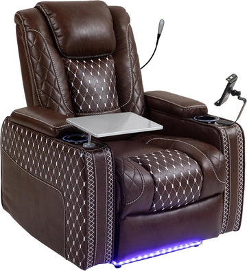 Power Zero Gravity Recliner Chair for Adults Breathable Leather Electric Recliners Adjustable Home Theater Seating
