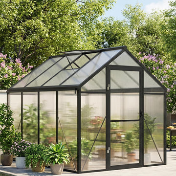 6x8ft Walk-in Greenhouse, Heavy Duty Large Outdoor Green House