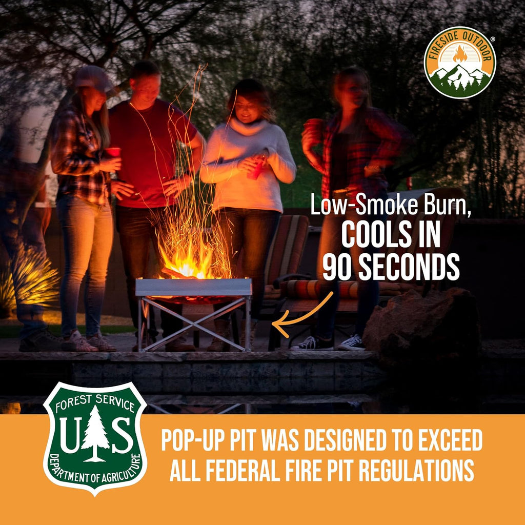 Fireside Outdoor Portable Fire Pit for Camping Fire Pit 24 Inch